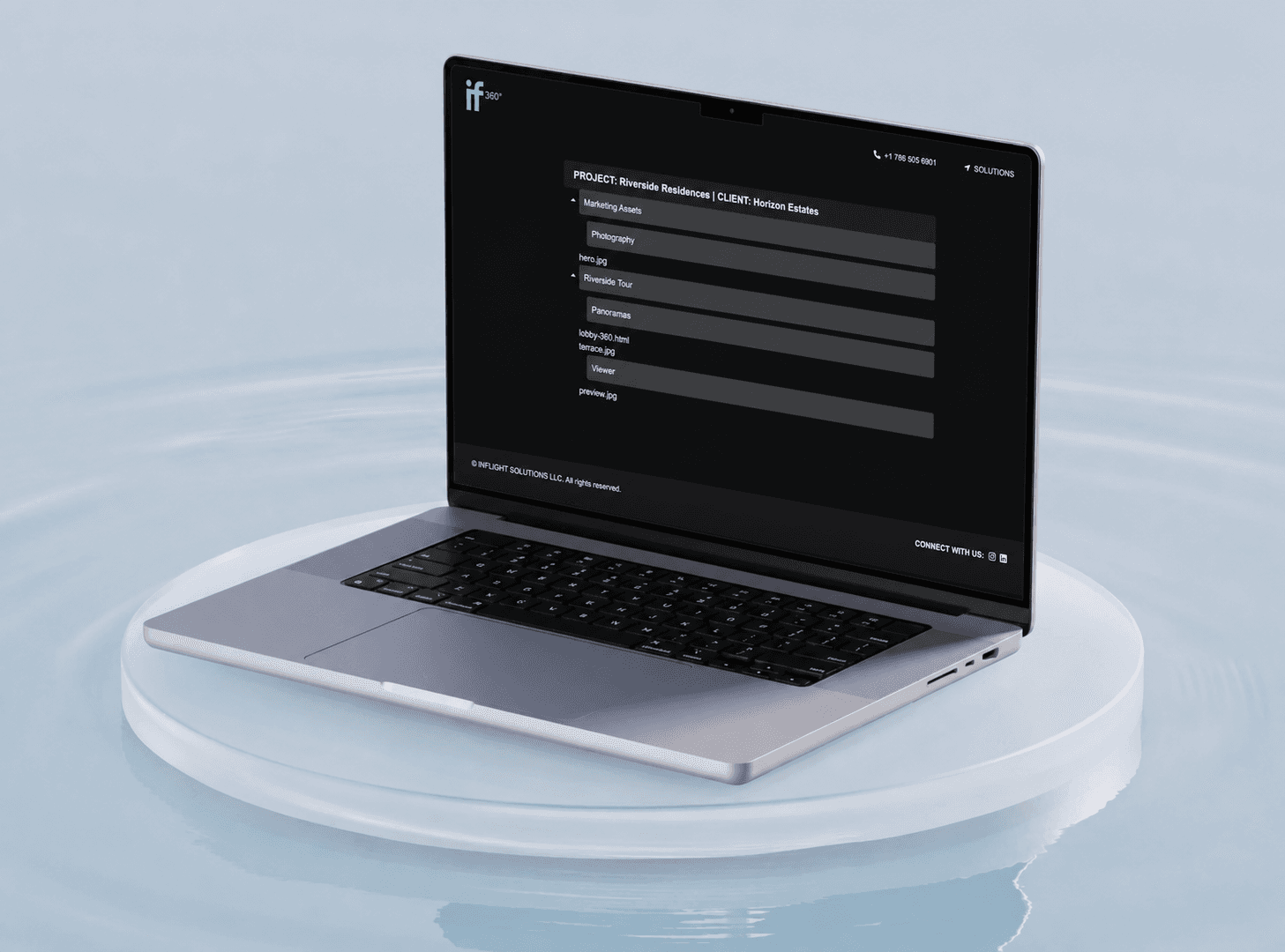 Inflight360 dark client-facing project manager