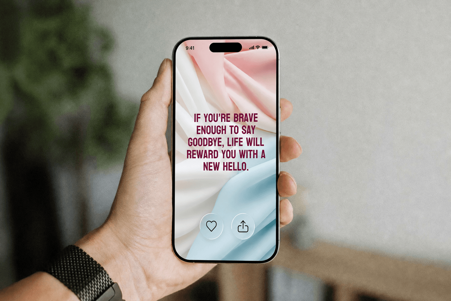 Optimism motivational-quotes experience on a phone