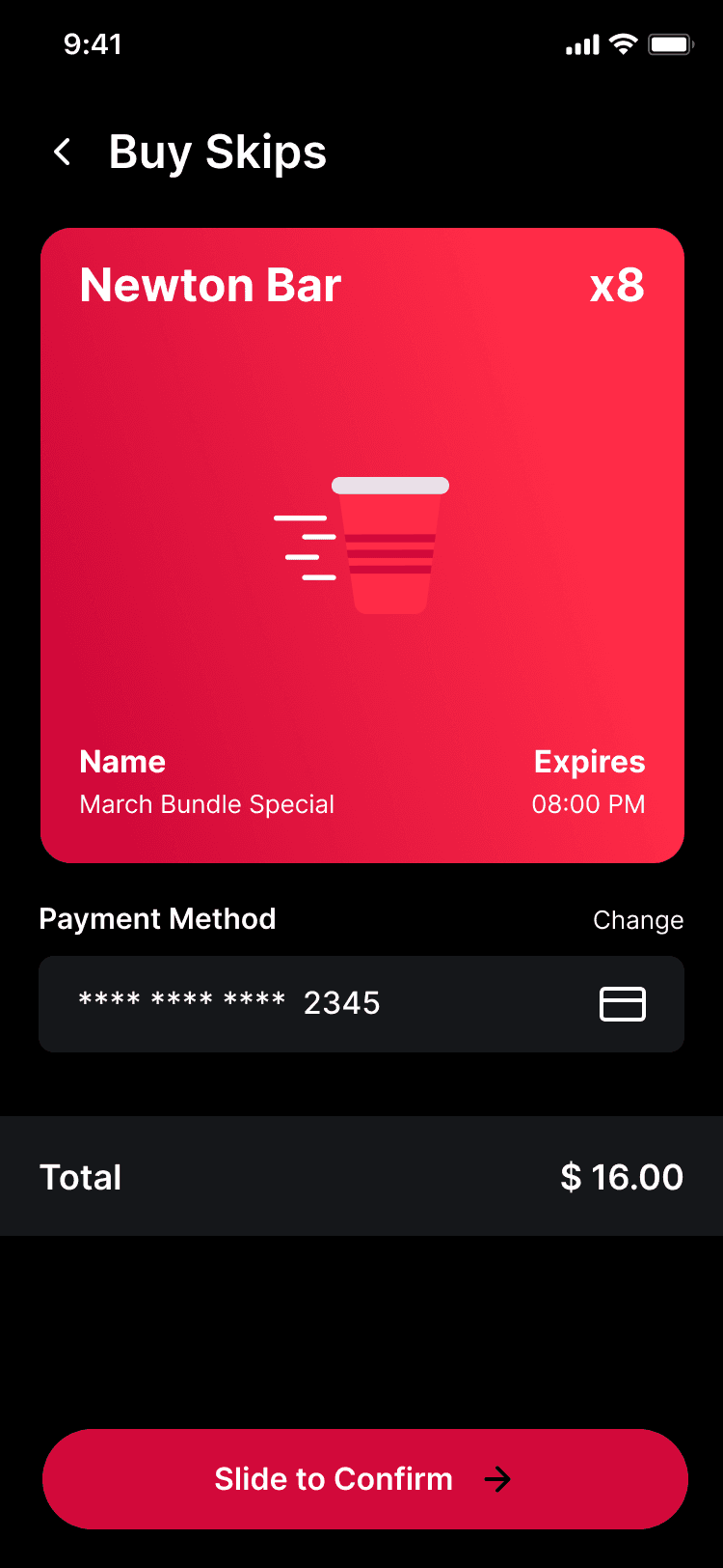 SipSkip purchase confirmation