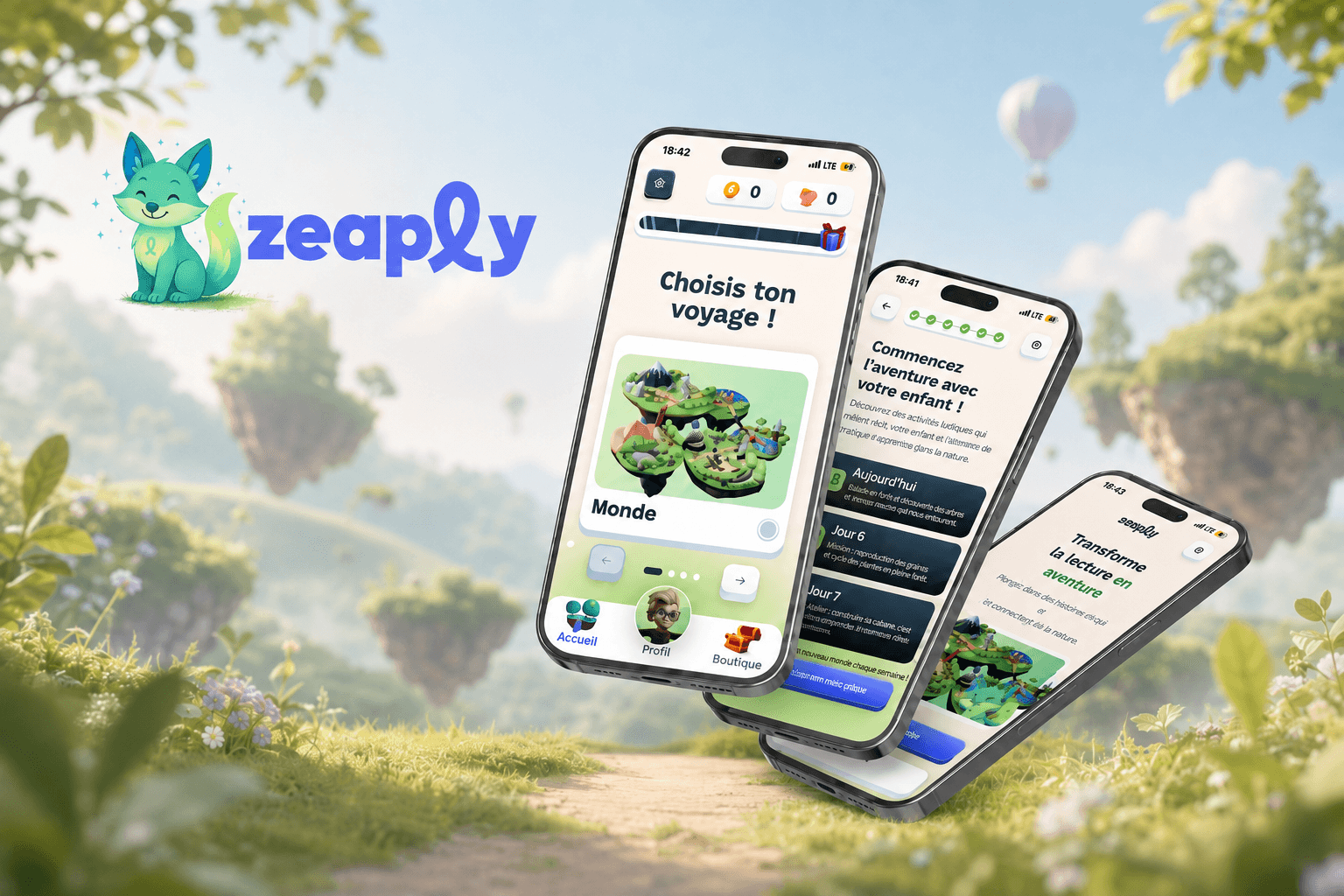 Zeaply reading-adventure mobile composition