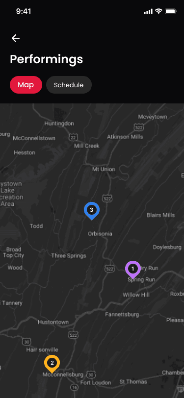 Band Hunter performance map