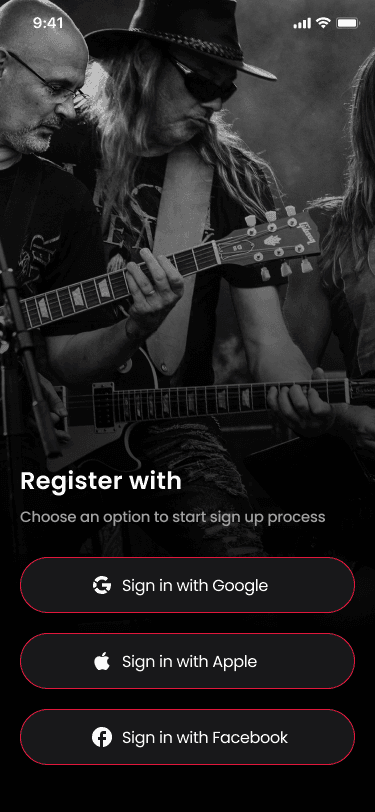 Band Hunter sign-in options