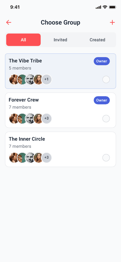 Chuuzer group selection