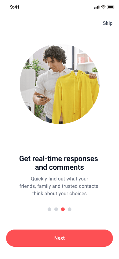 Chuuzer onboarding responses screen