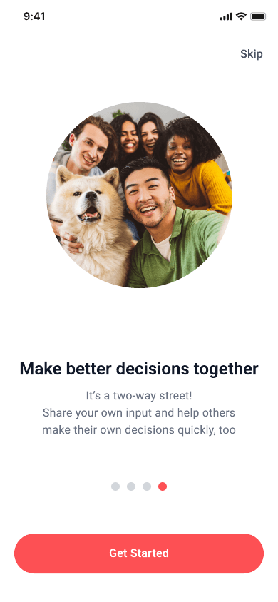 Chuuzer onboarding collaboration screen