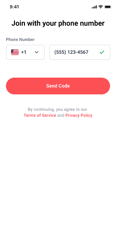 Chuuzer phone sign-in