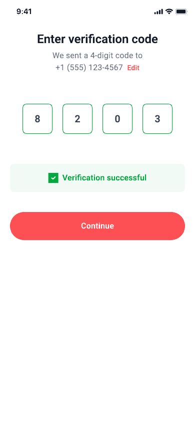 Chuuzer successful phone verification