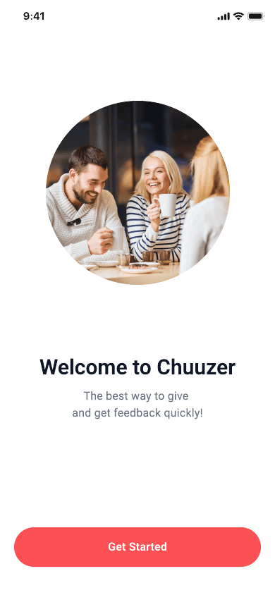 Chuuzer welcome screen
