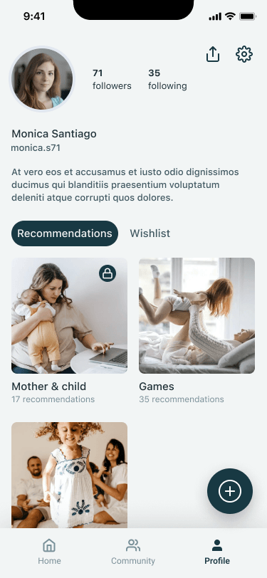 The Mother Network member profile